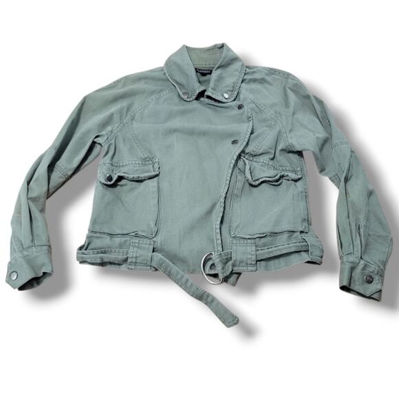 Jackets & Blazers - Margot Jacket Size Small Women's Moto Jacket Utility Jacket Bikercore Army Green